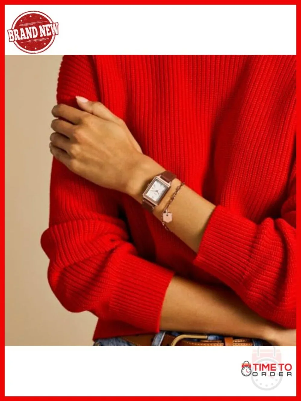 Raquel Quartz Stainless Steel Watch with Leather Band